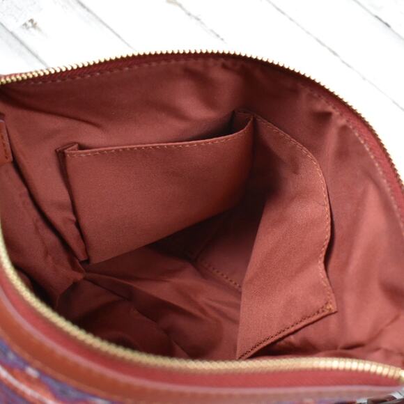 Fossil Fiona multicolor boho geometric print fall tapestry crossbody bag purse - Picture 11 of 12